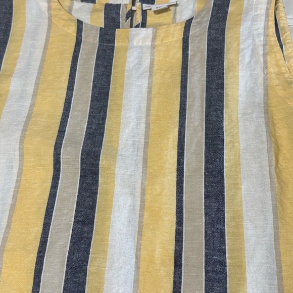 Liz Claiborne sleeveless linen cotton top striped tank keyhole button Size XXL - Picture 6 of 6